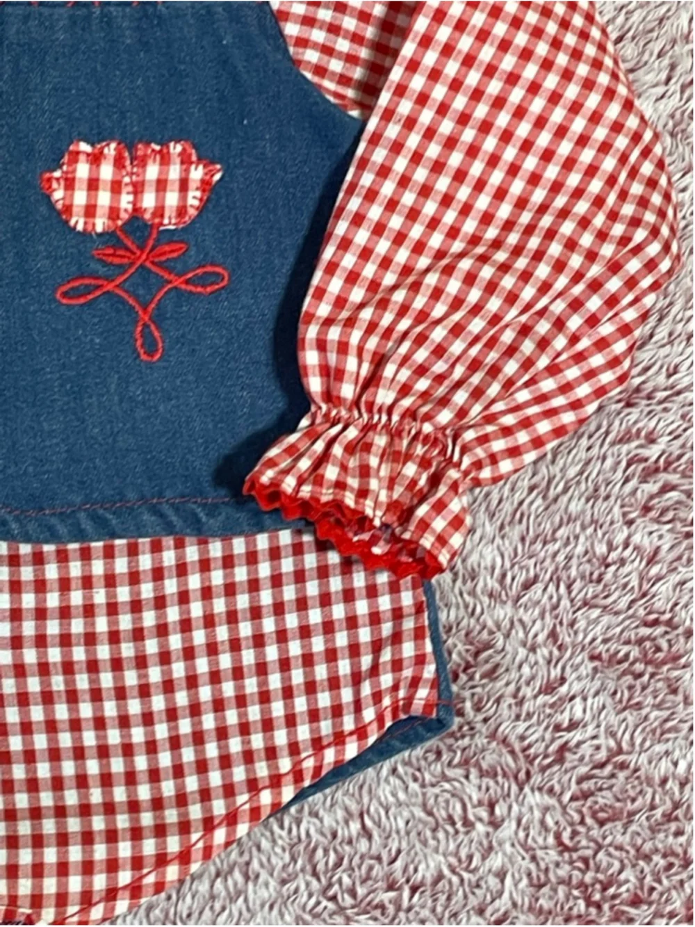 Vintage Carter’s Button Down western style gingham Shirt 2T